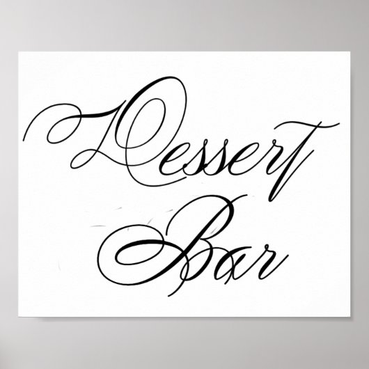 Zwart script voor Elegant Dessert Bar | Horizontaa Poster (Voorkant)