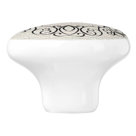 Zwart Scroll Keramische knop / Pull (Zijkant)