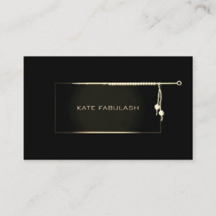 Zwart Sepia Kristallen Diamant Mode Needlewoman Visitekaartje