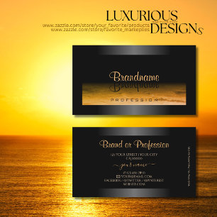 Zwart Shimmery Lijst Sinaasappel Patroon Stijlvol Visitekaartje