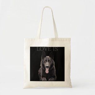Zwart Shirt Shepherd Shepard Dog mam Papa Tote Bag