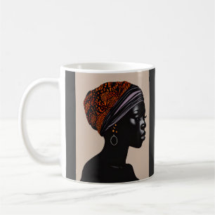 Zwart silhouet Afro-Amerikaanse vrouw hoofd wrap Koffiemok