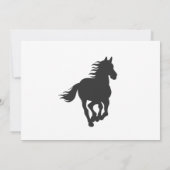 Zwart silhouet paard - Kies achtergrondkleur Kaart (Achterkant)