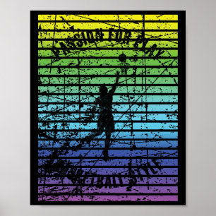 Zwart silhouet van een basketballer tegen de poster