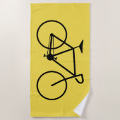 Zwart Silhouet van een fiets Strandlaken (Voorkant)