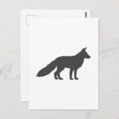 Zwart silhouet van fluffy Fox Briefkaart (Voorkant / Achterkant)