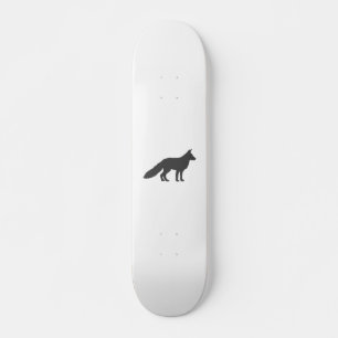 Zwart silhouet van fluffy Fox Skateboard