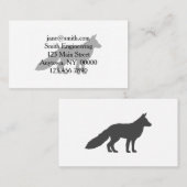 Zwart silhouet van fluffy Fox Visitekaartje (Voorkant / Achterkant)