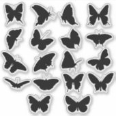 Zwart Silhouet VLINDERBLAD/18 cut-out Sticker (Voorkant)