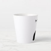 Zwart Silhouet Zittend Konijn Side Profile Latte Mok (Voorkant)