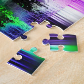 Zwart Silhouetbos met Multicolor Splashes Legpuzzel (Zijkant)