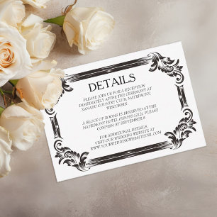 Zwart  Silhouette Trouwen met Typografie RSVP Kaartje