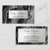 Zwart Silver Agaat Visitekaartje (Voorkant / Achterkant)