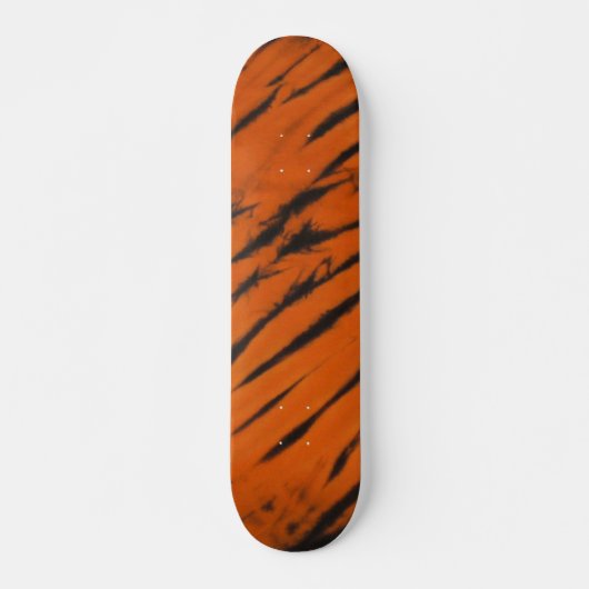 Zwart & Sinaasappel Bengaals Stripe Tie Dye Skateb Skateboard (Voorkant)
