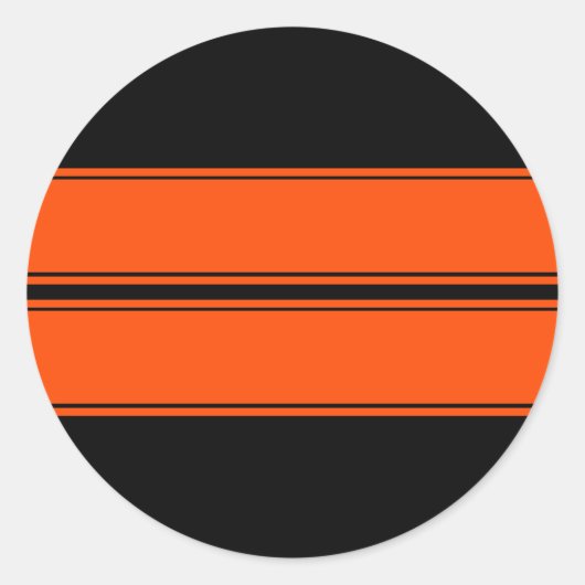 Zwart Sinaasappel Dual Race Stripes Sticker (Voorkant)