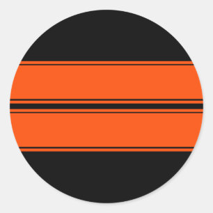 Zwart Sinaasappel Dual Race Stripes Sticker