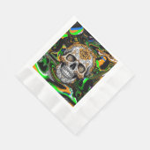 Zwart Sinaasappel en limoen groene suiker schedel  Servet (Hoek)