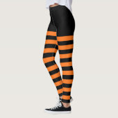 Zwart & Sinaasappel gestreept Leggings (Links)