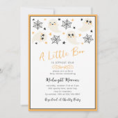 Zwart Sinaasappel Little Boo Halloween Baby shower Kaart (Voorkant)