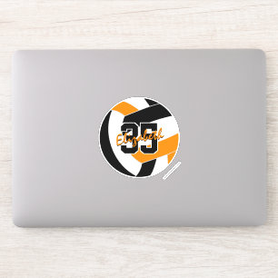 Zwart sinaasappel volleybal team kleuren sticker