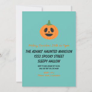 Zwart Sinaasappel Volwassen Halloween Feestuitnodi Kaart
