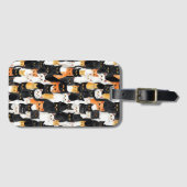 Zwart Sinaasappel Wit Katten Bagagelabel (Voorkant (horizontaal))