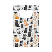 Zwart Sinaasappel Wit Katten Kredietkaart Flessenopener (Achterkant)