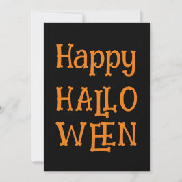 Zwart Sinaasappels Modern Happy Halloween Party Kaart