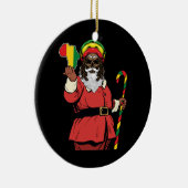 Zwart Sinterklaas Rasta Pet Kerstmis Rastafarian Keramisch Ornament (Rechts)