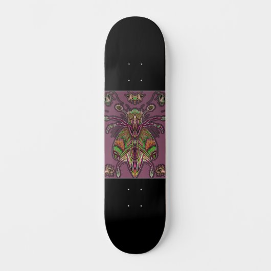 Zwart Skateboard met neon gekleurd insect (Voorkant)