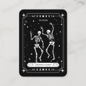 Zwart Skelet Halloween Bruiloft RSVP QR Code Informatiekaartje (Achterkant)