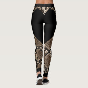 Zwart Slangenhuid Hart Leggings