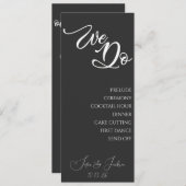 Zwart Slank Modern Bruiloft Reisschema Programma D (Voorkant / Achterkant)