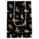 Zwart Sleepy Little Woodland Critters Medium Cadeauzakje (Achterkant)