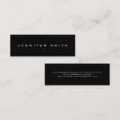 Zwart Slim Plain Visitekaartje met standaardgroott (Voorkant / Achterkant)