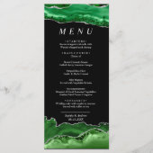 Zwart & Smaragdgroen Huwelijksmenu Menu (Voorkant)