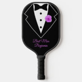 Zwart smoking met lavendelbloem gepersonaliseerd pickleball paddle (Voorkant)