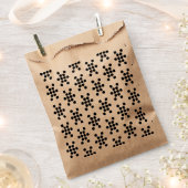 Zwart sneeuwvlokken festief patroonpapier bedankzakje (Geknipt)