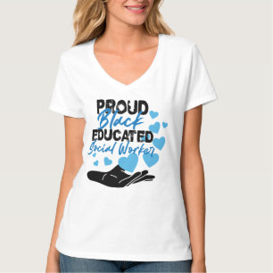 Zwart sociaal werker Gift Mental Health Opgeleid T-shirt