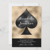 Zwart spade op goud save the date (Voorkant)