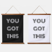 Zwart, speciaal aangepast, JE hebt deze Motivatie  Hangend Wandkleed (Dubbel)