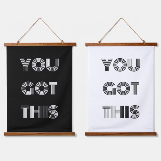 Zwart, speciaal aangepast, JE hebt deze Motivatie Hangend Wandkleed (Dubbel)