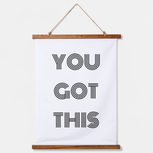 Zwart, speciaal aangepast, JE hebt deze Motivatie  Hangend Wandkleed (Voorkant 2)