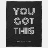 Zwart, speciaal gepersonaliseerd, JE HEBT DEZE Mot Fleece Deken (Voorkant)