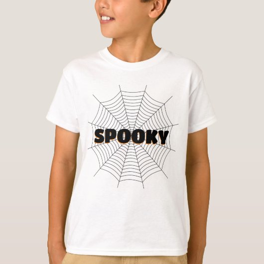 Zwart spinnenweb Halloween Spooky T-shirt (Voorkant)