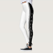 Zwart Sport Side Stripe Wit Leggings Uw Kleuren (Links)