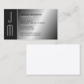 Zwart-staal - Monogram Professional Visitekaartje (Voorkant / Achterkant)