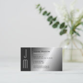 Zwart-staal - Monogram Professional Visitekaartje (Staand voorkant)