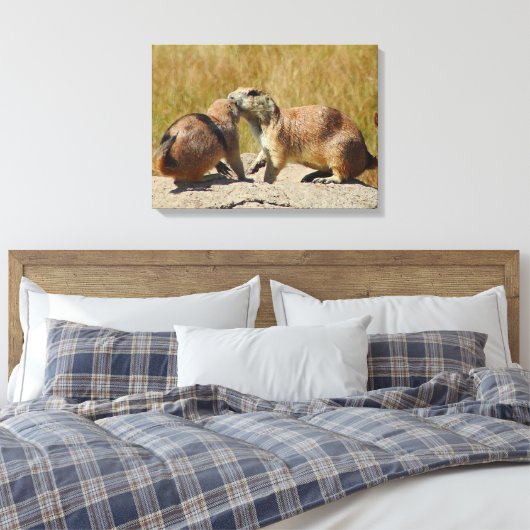Zwart-staart Prairie Dog Canvas Print (Insitu (Slaapkamer))