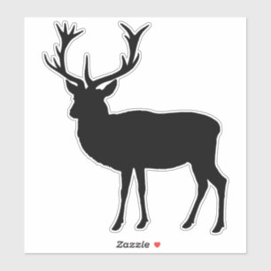 Zwart Stag Elegant Traditioneel Herten Silhouet Sticker